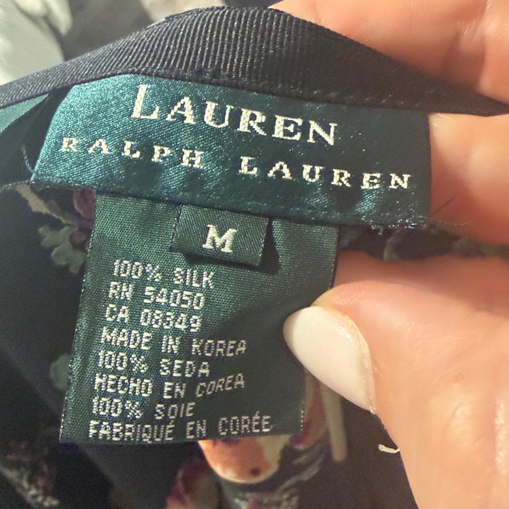 Lauren Ralph Lauren vintage silk handkerchief hem floral Skirt M - Picture 8 of 8